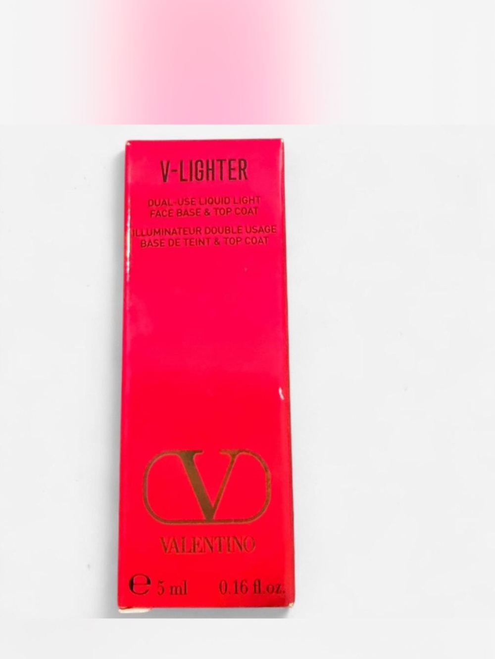 Valentino V-Lighter Dual-Use Liquid Light Face Base & Top Coat-Rosa 5ml